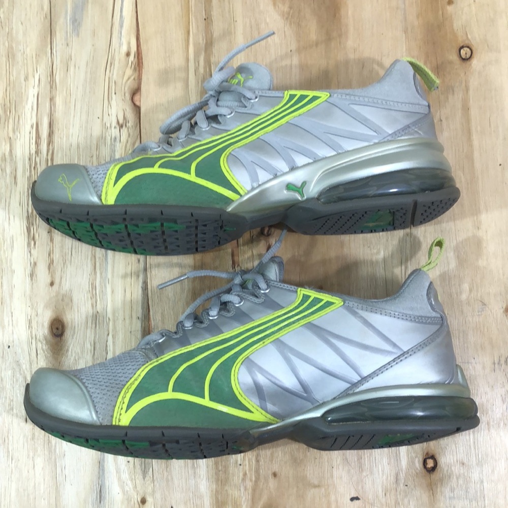 Puma Voltaic Silver & Two-tone Green Running Shoes 7